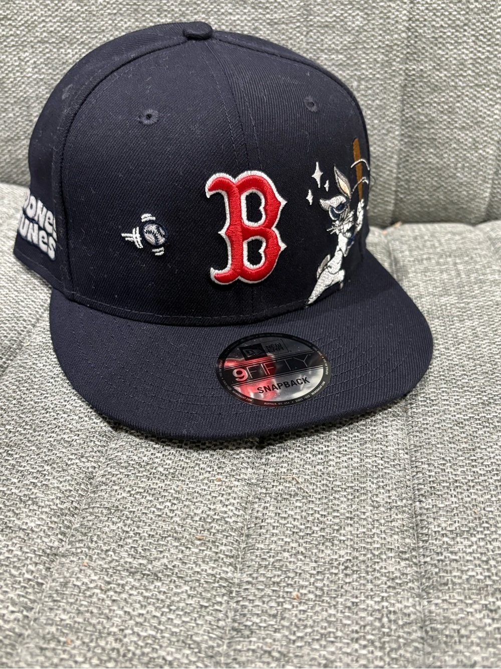 New Era Boston Red Sox Navy Blue Snapback Hat with Red B Logo
